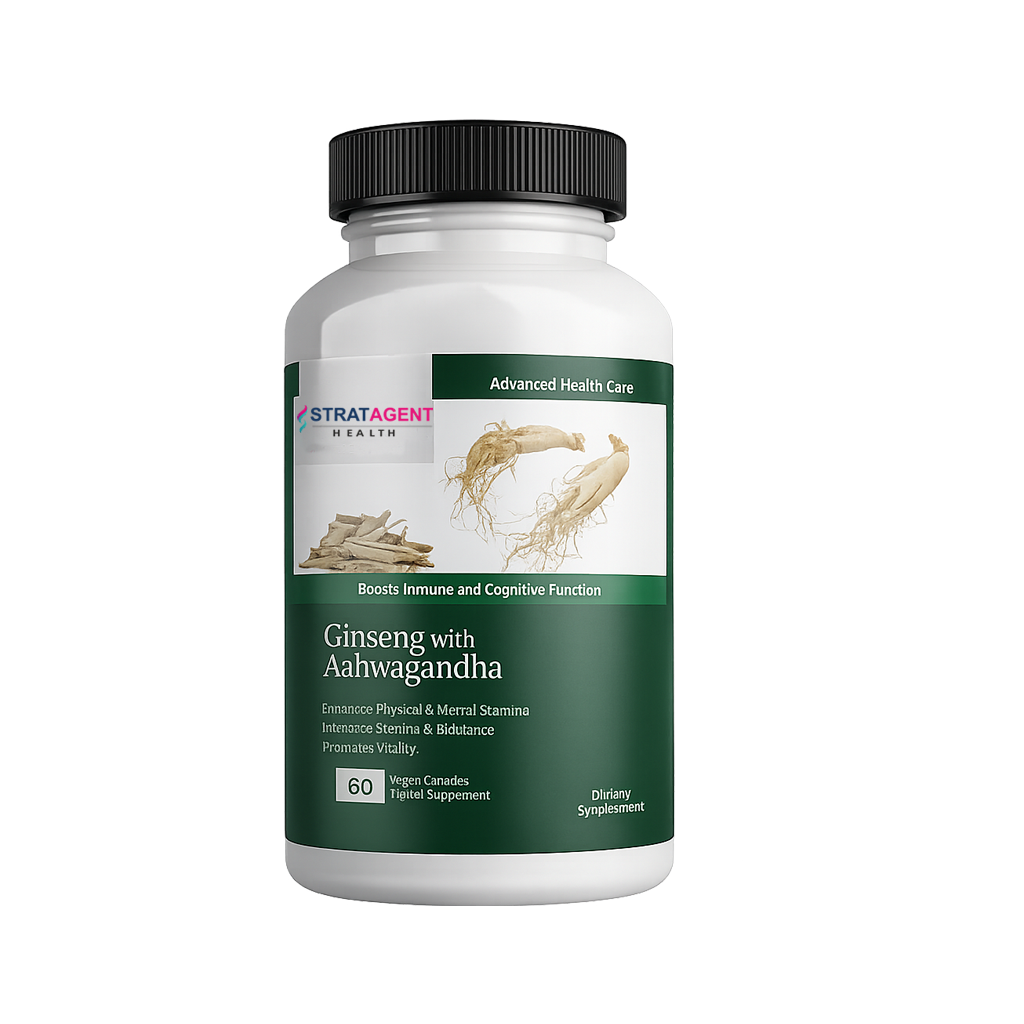 Stratagent Health Ginseng with Ashwagandha 60 vegan Capsules